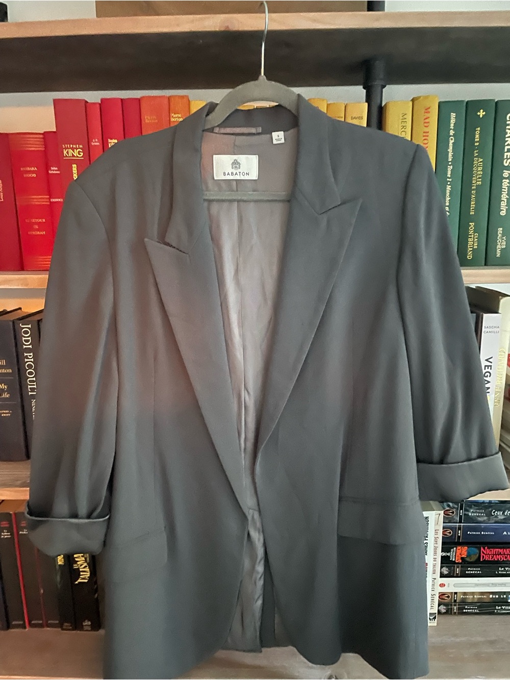 Babaton Charcoal Gray Tailored Blazer